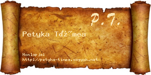 Petyka Tímea névjegykártya